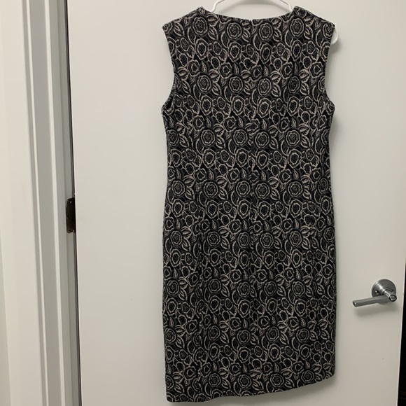 ITALIAN DRESS - PESERICO gray black and white flower design material wool.! - Picture 4 of 7